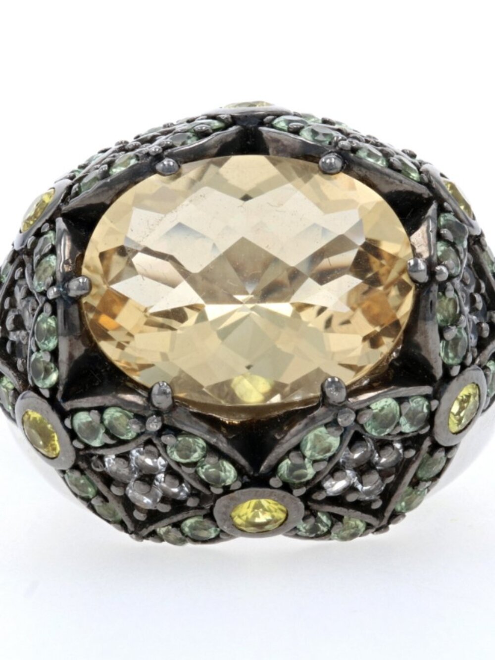 Ziba by Le Vian Citrine & Topaz Ring Sterling - 925 Oval 8.73ctw Floral Size 7